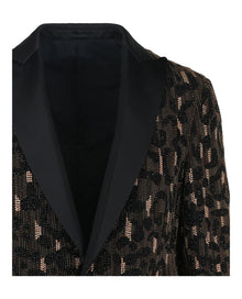 Versace | Beaded Embellished Animal Patterned Blazer