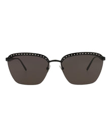 Alaia Square Metal Sunglasses | Black