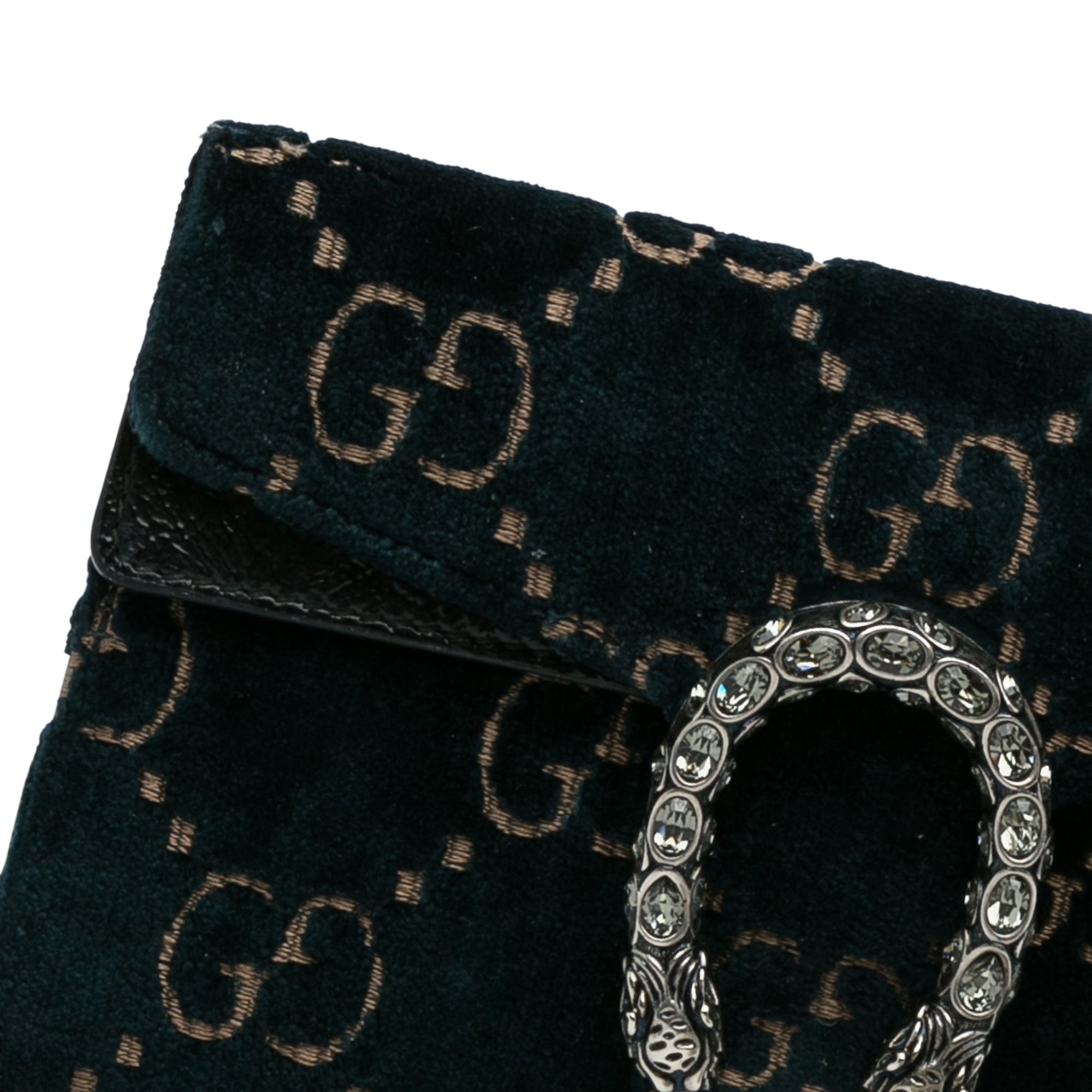 Gucci Pre-Owned Super Mini GG Velvet Dionysus Crossbody Bag | Women | Blue x Dark Blue