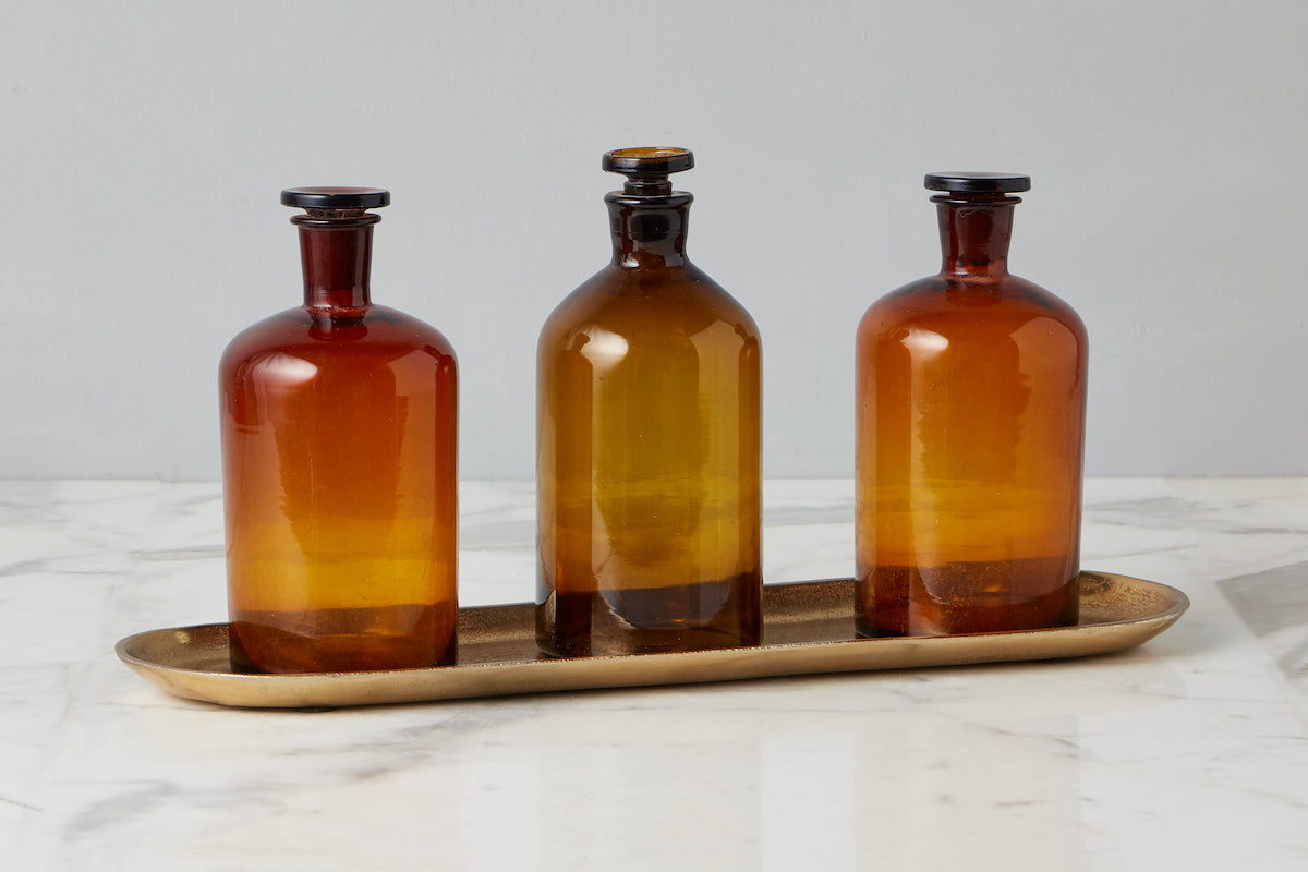 Found Pharmacy Bottle | Amber | Set of 3