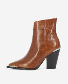 Heeled Ankle Boots With Silver Detail | Women | Brown