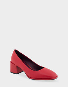 Alae Pump Heel | Racing Red Genuine Leather
