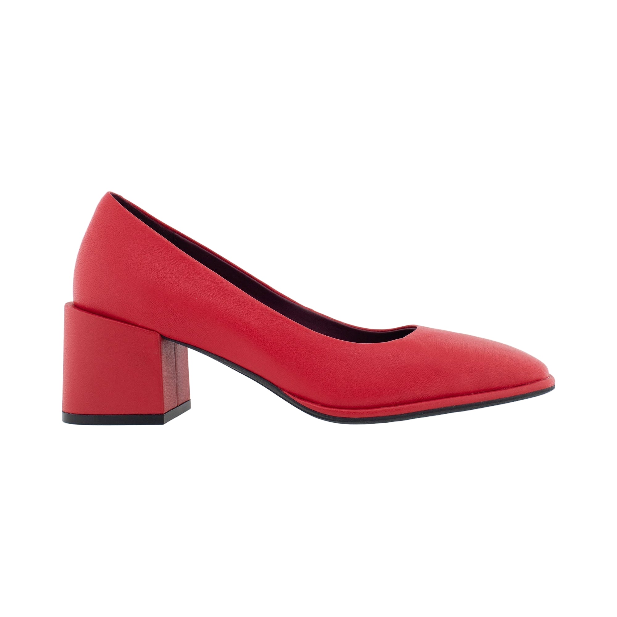 Alae Pump Heel | Racing Red Genuine Leather