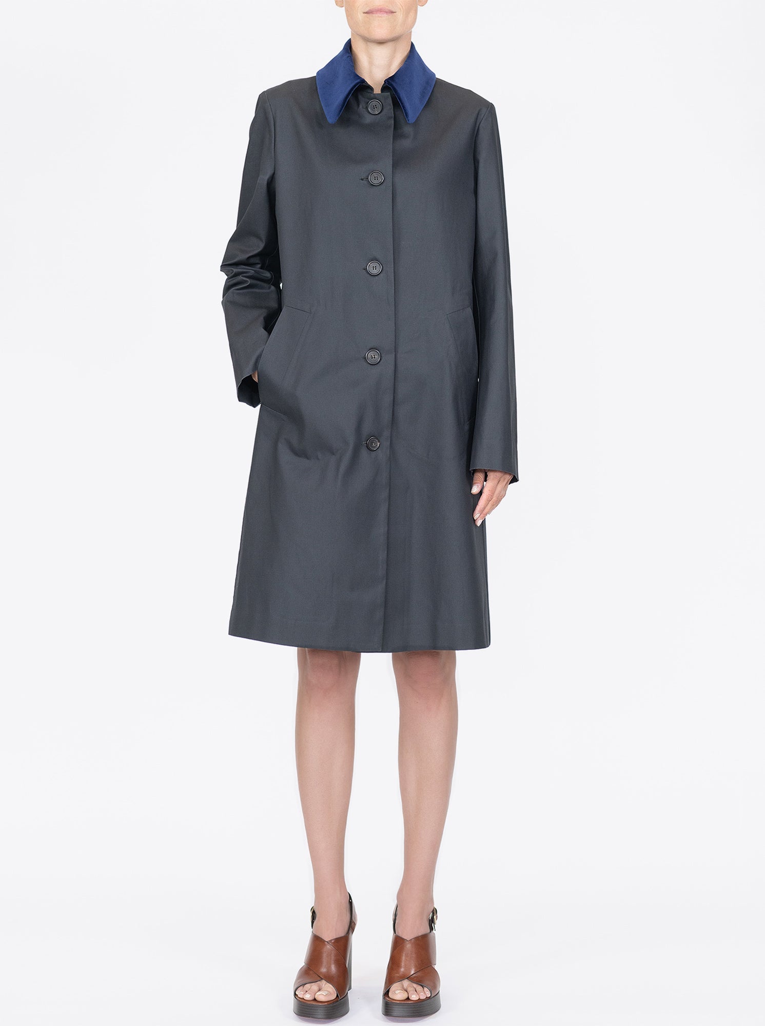 Alaine Canvas Coat | Navy