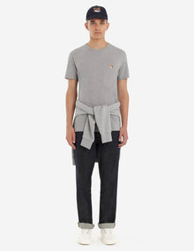 Mens | Fox Head Patch Short-Sleeve Classic Cotton Tee-Shirt | Grey Melange