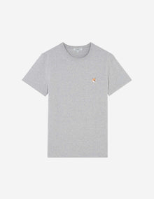 Mens | Fox Head Patch Short-Sleeve Classic Cotton Tee-Shirt | Grey Melange