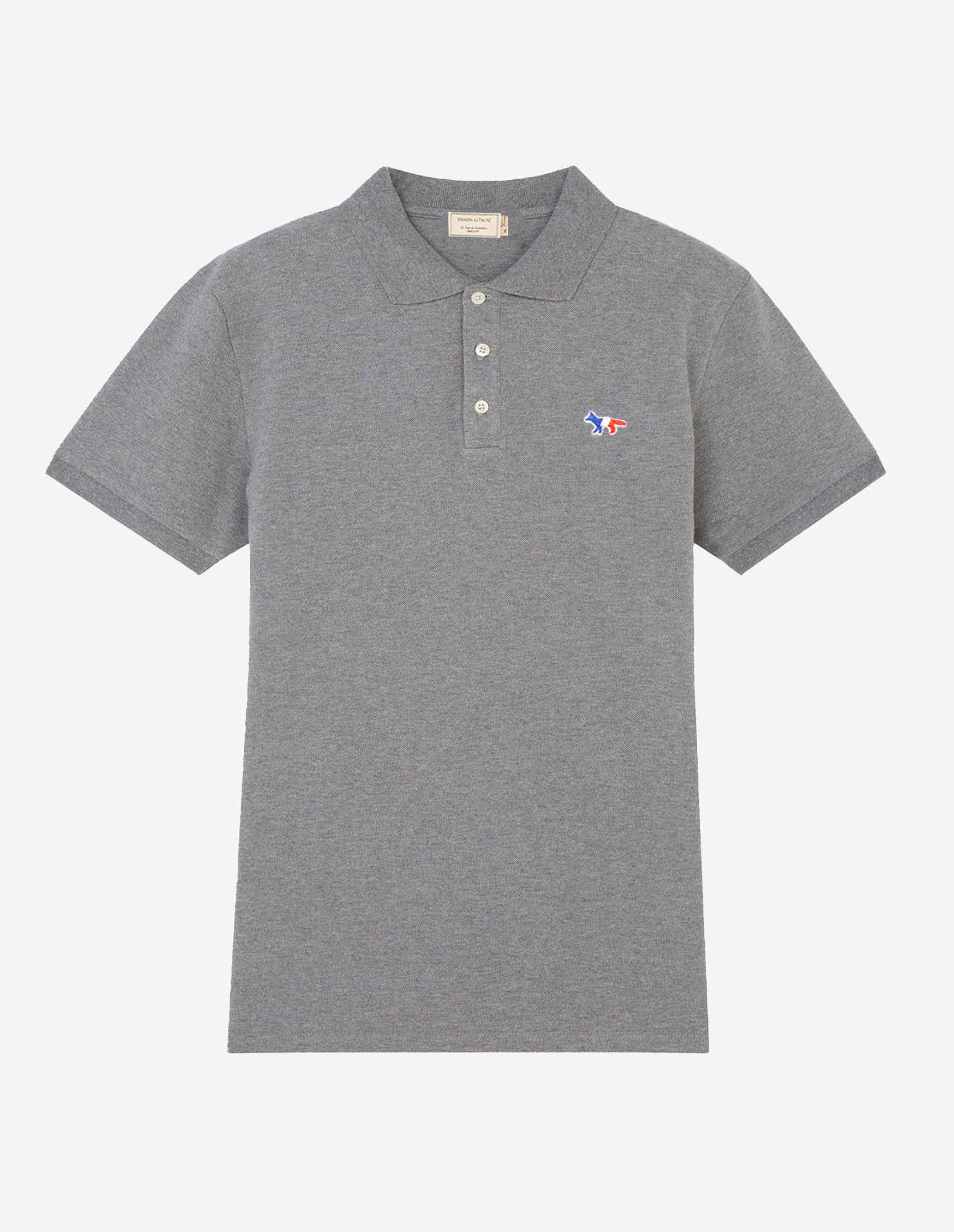 Mens | Tricolor Fox Patch Classic Polo | Grey Melange