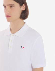 Mens | Tricolor Fox Patch Classic Polo | White