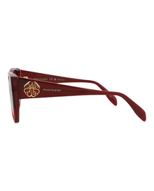 Alexander McQueen | Women | Cat Eye Acetate Sunglasses | Burgundy
