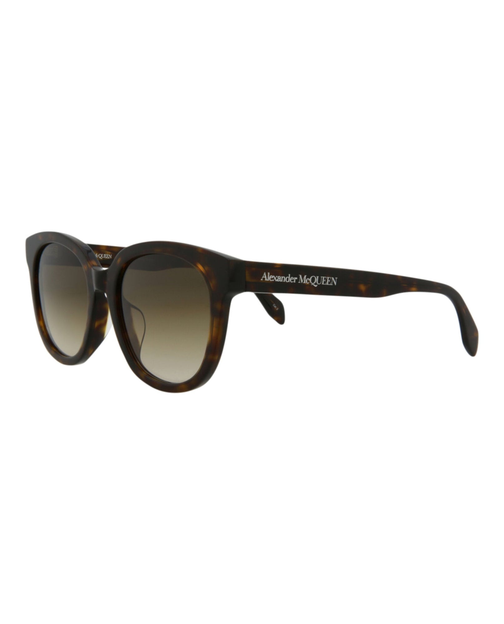 Alexander McQueen | Unisex | Round Acetate Sunglasses | Havana