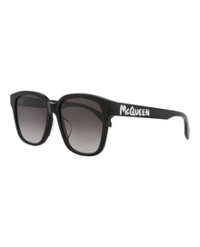 Alexander McQueen | Women | Square Acetate Sunglasses | Black