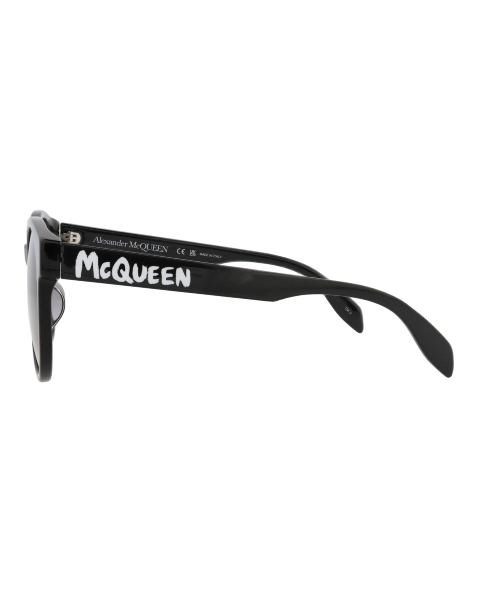 Alexander McQueen | Women | Round Acetate Sunglasses | Black