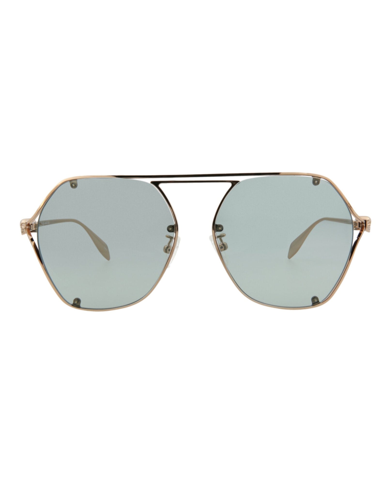 Alexander McQueen Aviator Metal Sunglasses | Gold