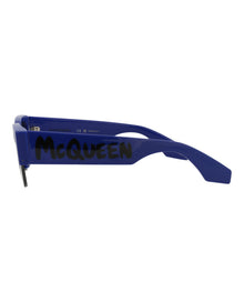 Alexander McQueen Square Recycled Acetate Sunglasses | Blue