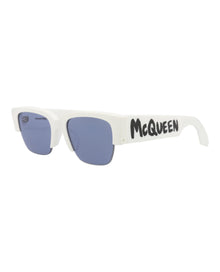 Alexander McQueen | Unisex | Square Recycled Acetate Sunglasses | White