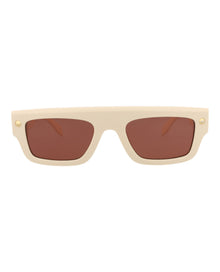 Alexander McQueen | Unisex | Square Recycled Acetate Sunglasses | Ivory