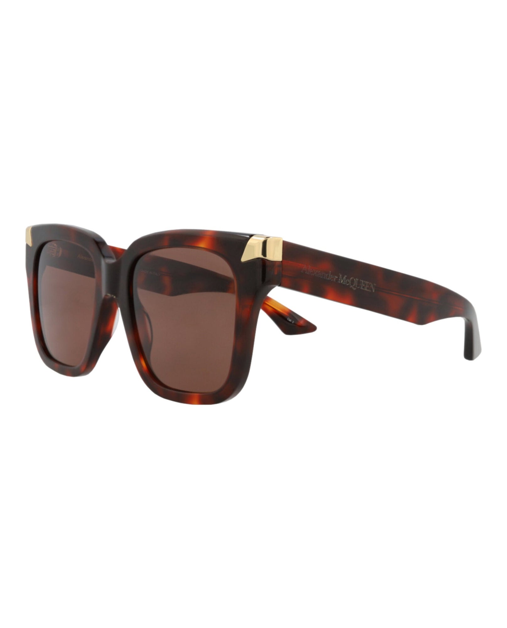 Alexander McQueen | Women | Square Recycled Acetate Sunglasses | Havana