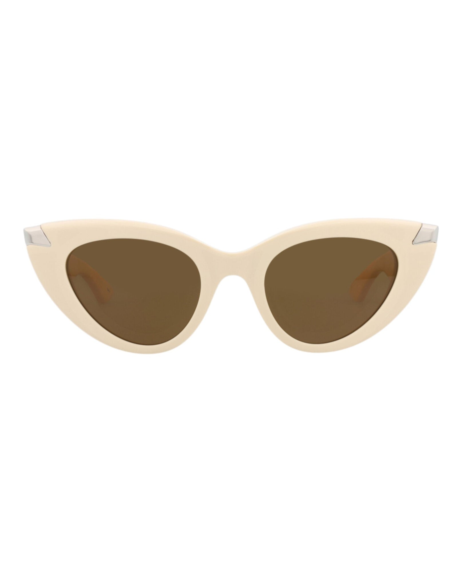 Alexander McQueen | Women | Cat Eye Recycled Acetate Sunglasses | Ivory