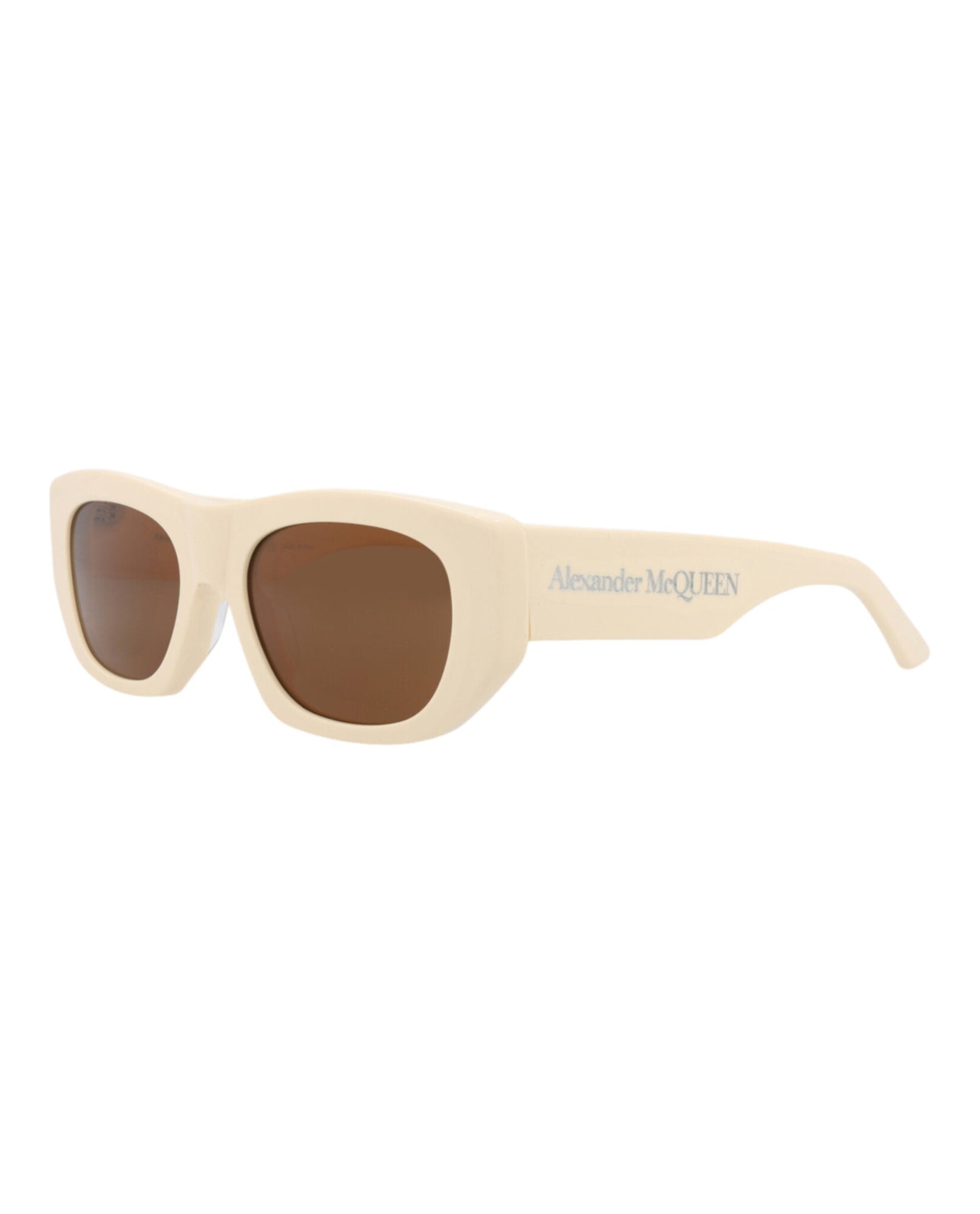 Alexander McQueen | Unisex | Square Recycled Acetate Sunglasses | Ivory