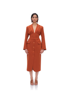 Zia Corset Blazer Dress | Pumpkin