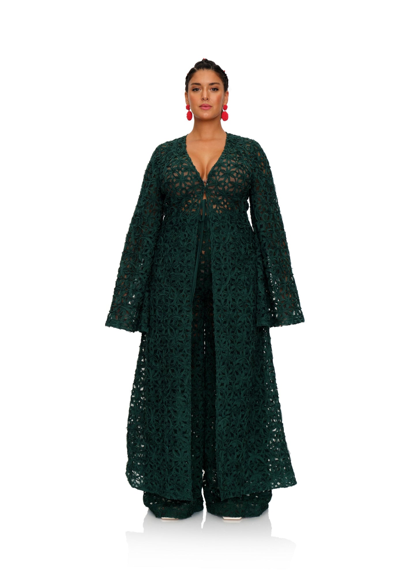 Ndu Lace Kimono | Emerald