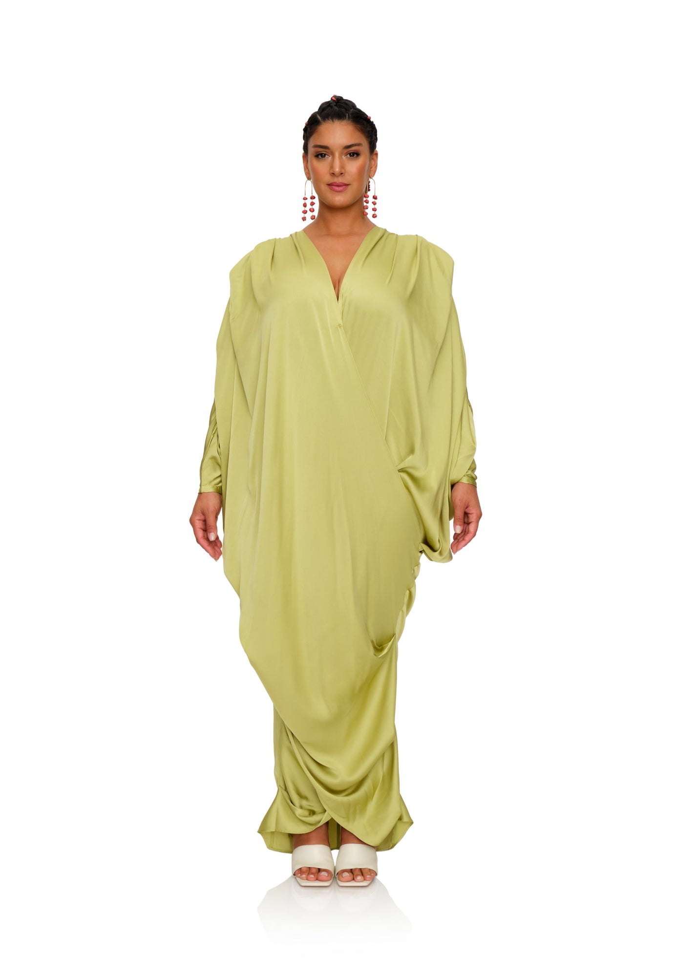 Tibara Kaftan Dress | Lime