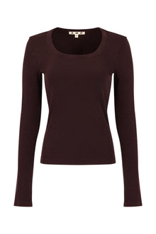 AMO Denim | Angelina Long Sleeve in Aubergine