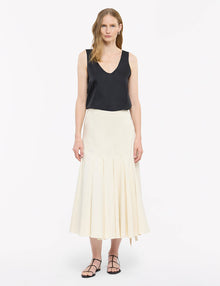 Women | Panel Wrap Skirt | Off White