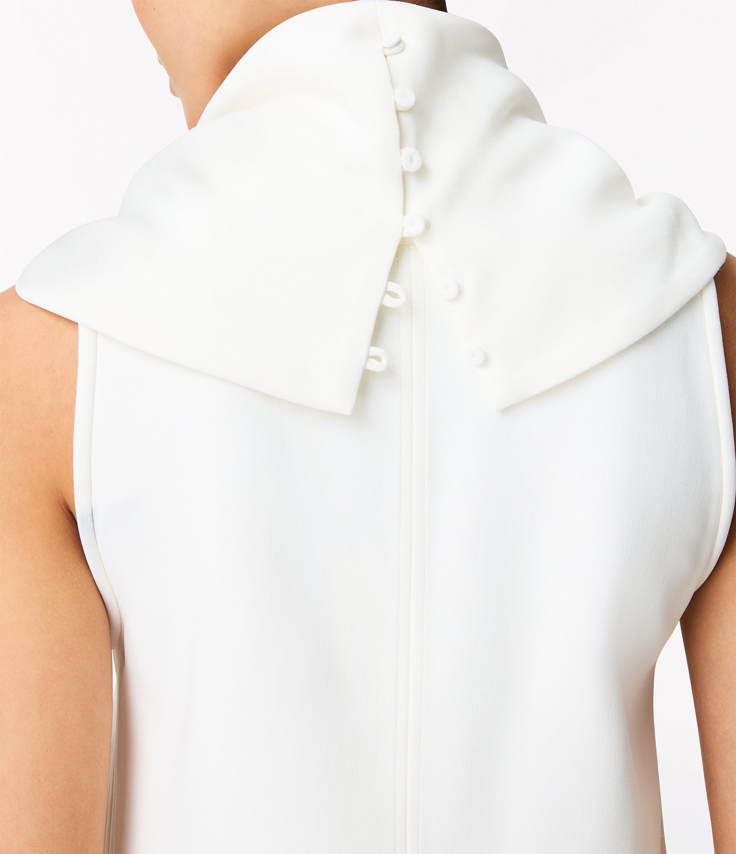 Another Tomorrow Cowl Neck Blouse in White – Crêpe Women's Top