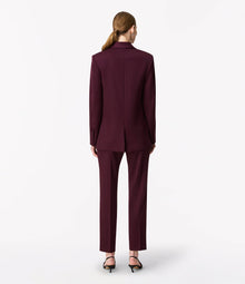 Another Tomorrow Oversized Double Breasted Jacket in Plum – Wool Women's Jacket