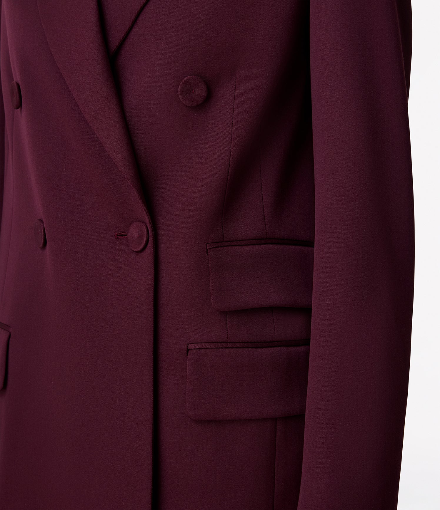 Another Tomorrow Oversized Double Breasted Jacket in Plum – Wool Women's Jacket