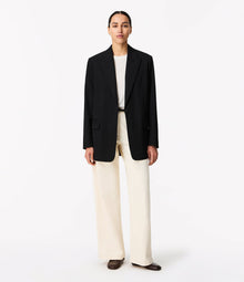 Another Tomorrow Wool Tailored Jacket in Black – Wool Women's Jacket