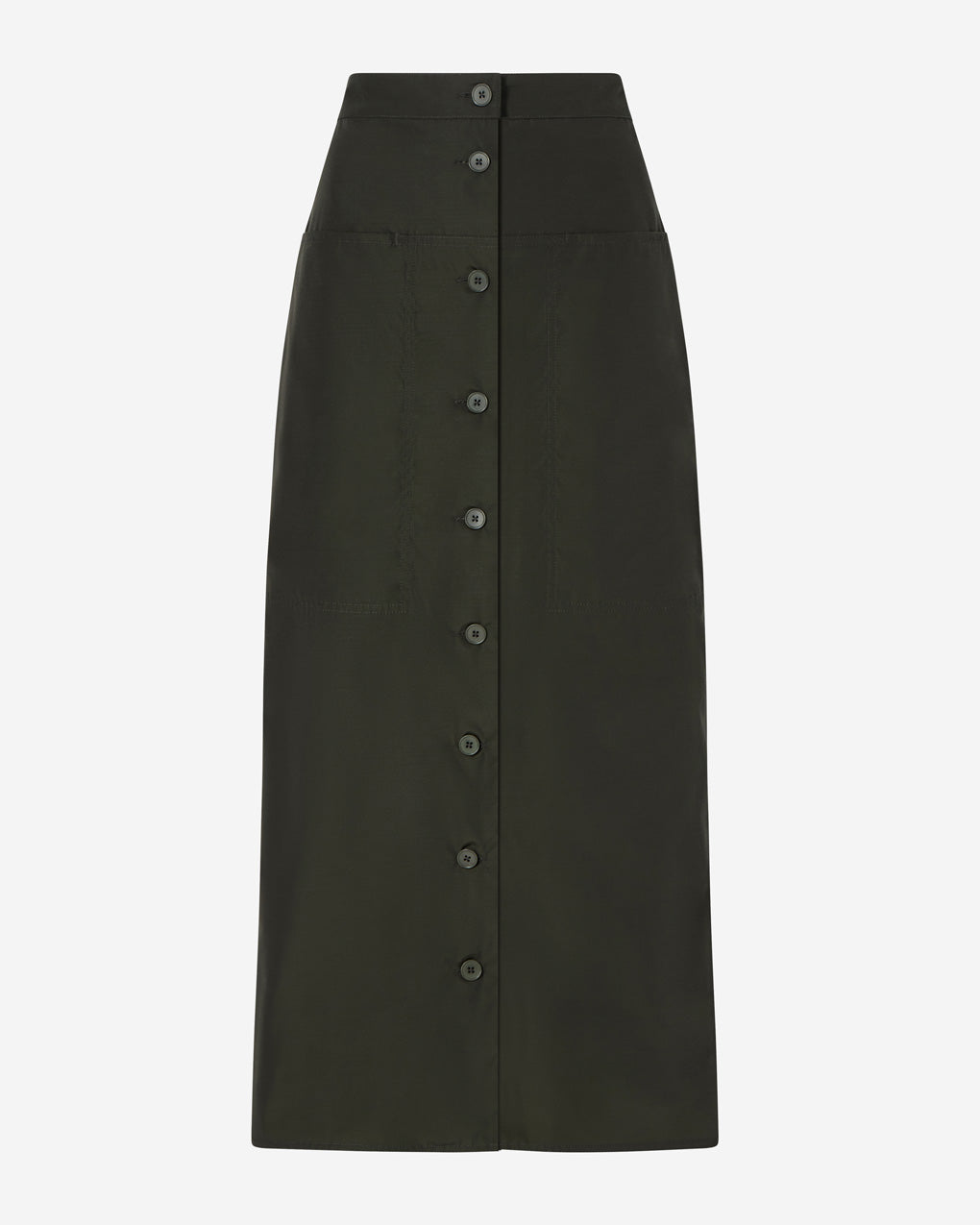 Womens | The Utility Skirt in Technical Wool Nylon | Moss