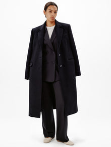 Another Tomorrow Slight Flare Trouser in Black – Wool Women's Trousers