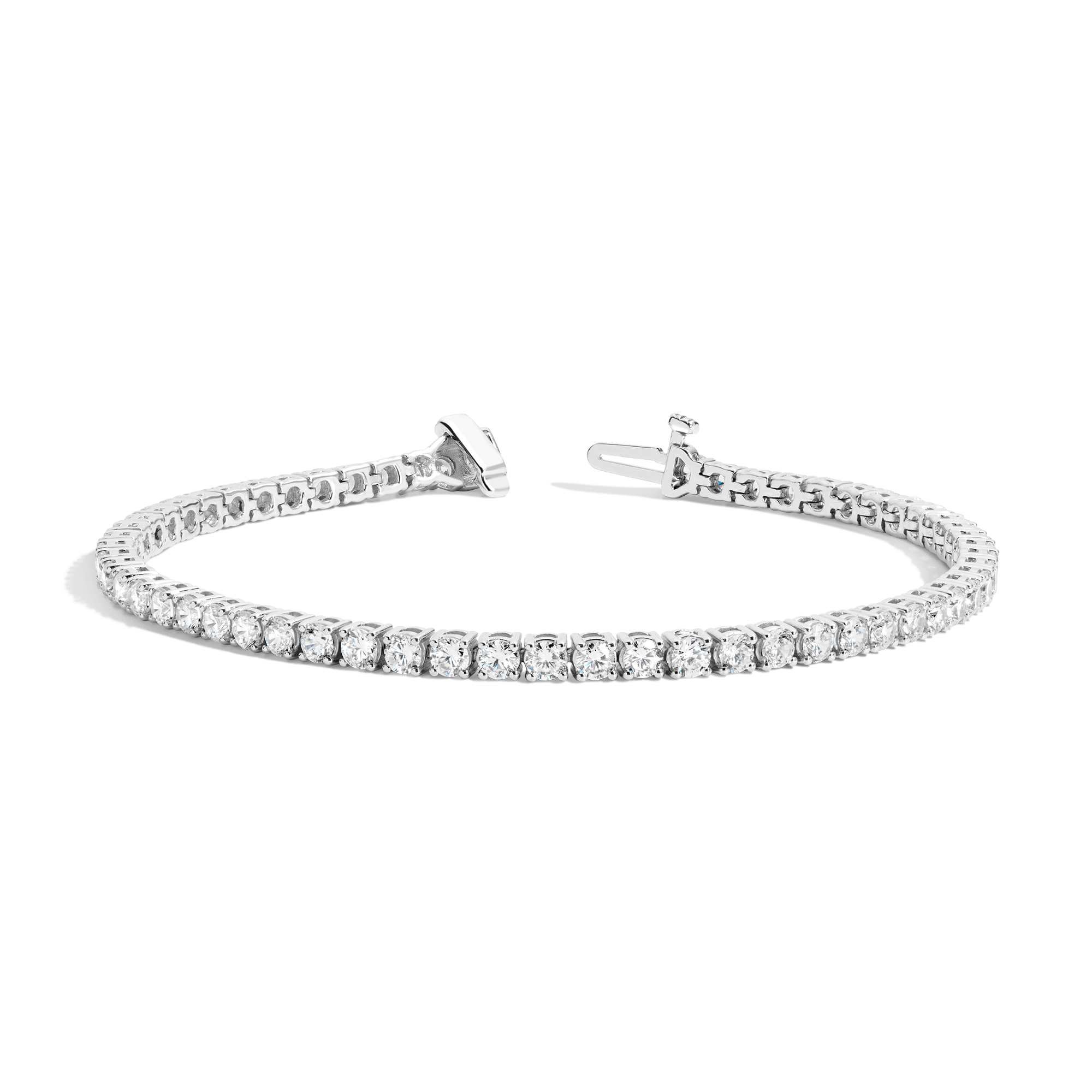 5ct Classic Lab Grown Diamond Tennis Bracelet 18K White Gold 7in First