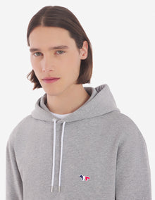 Unisex | Tricolor Fox Patch Classic Hoodie | Grey Melange