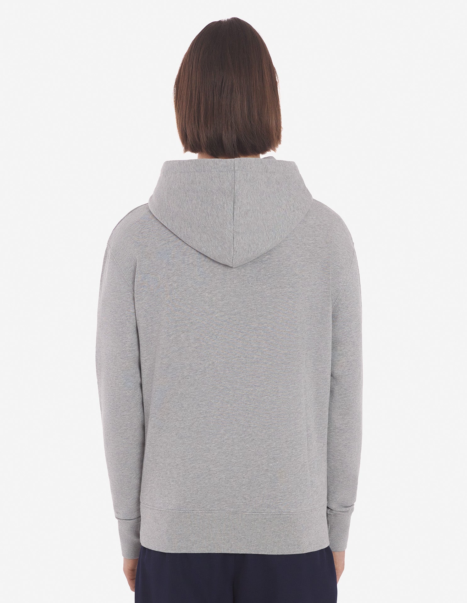 Unisex | Tricolor Fox Patch Classic Hoodie | Grey Melange