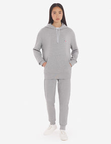 Unisex | Tricolor Fox Patch Classic Hoodie | Grey Melange