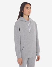 Unisex | Tricolor Fox Patch Classic Hoodie | Grey Melange