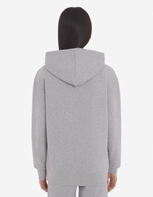 Unisex | Tricolor Fox Patch Classic Hoodie | Grey Melange