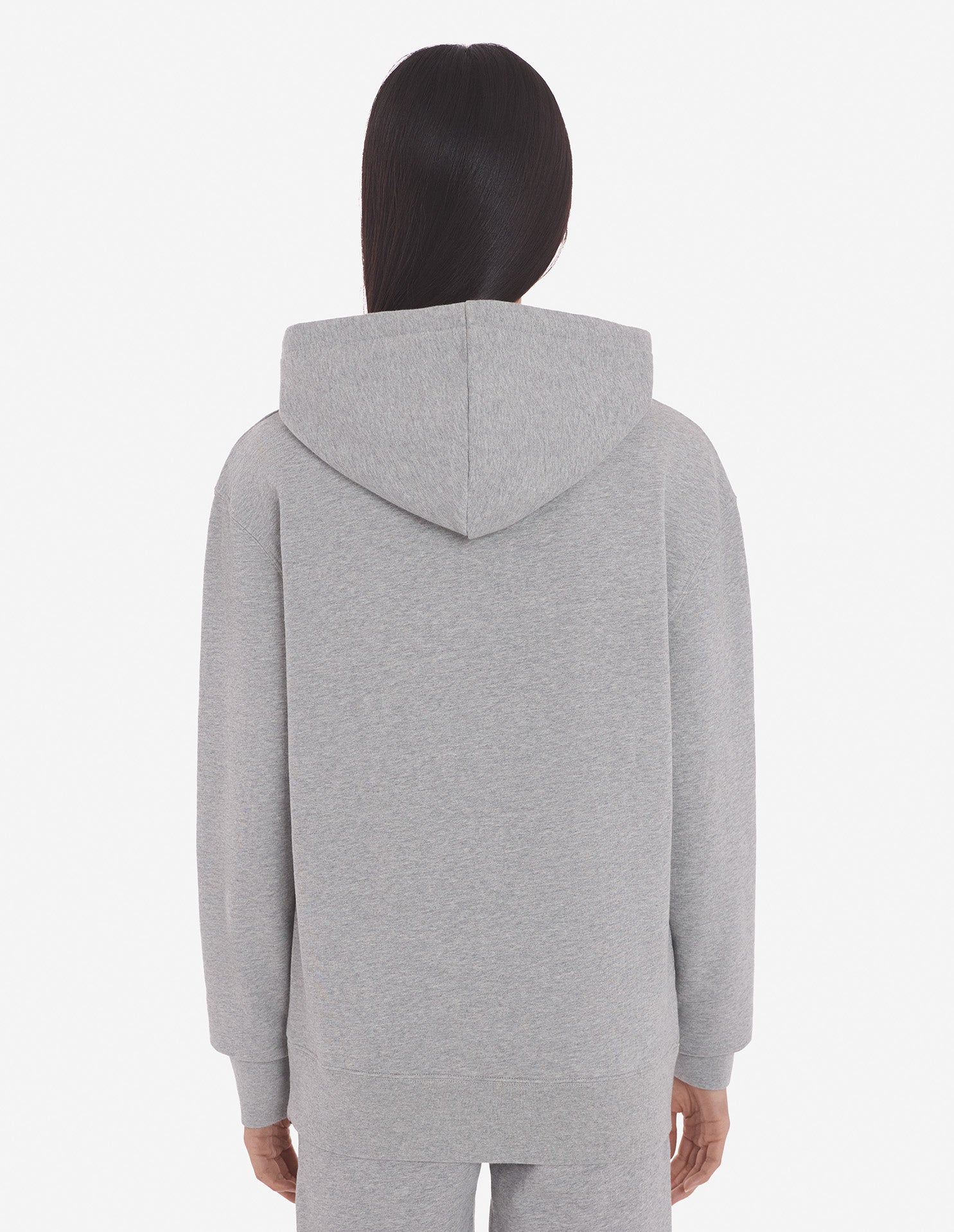 Unisex | Tricolor Fox Patch Classic Hoodie | Grey Melange