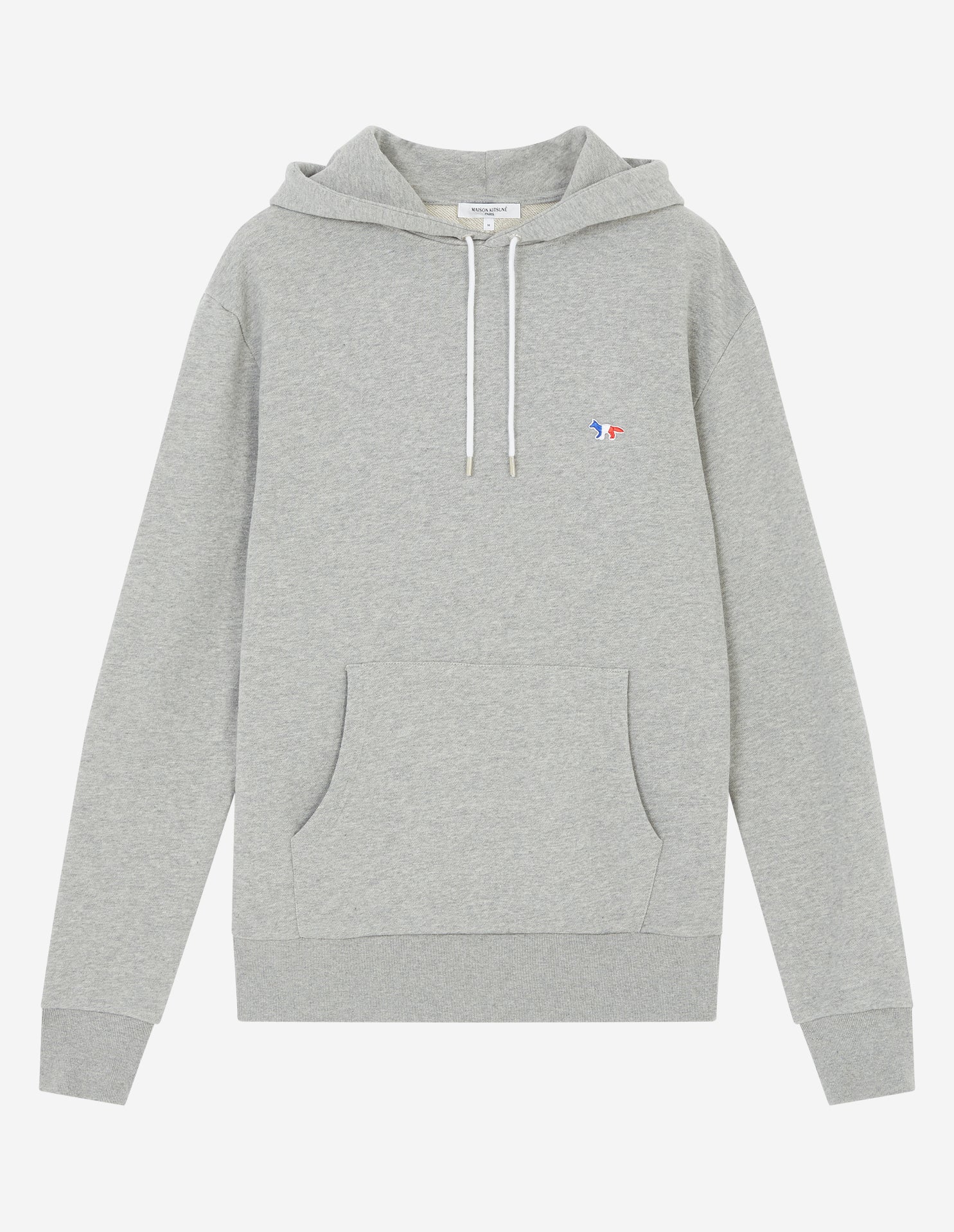 Unisex | Tricolor Fox Patch Classic Hoodie | Grey Melange