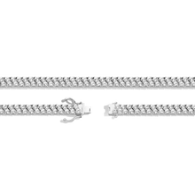 White Sapphire Double Row Tennis Necklace Vermeil White Gold 16in