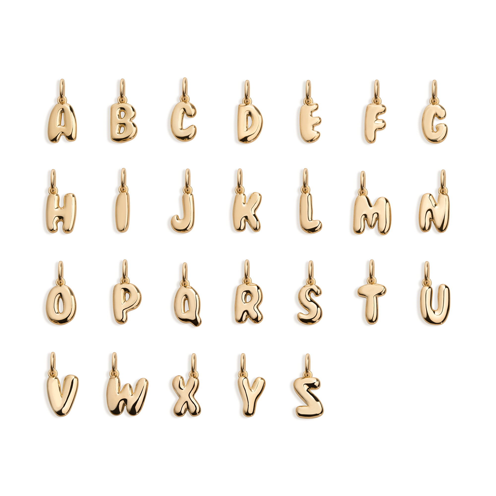 Bold Bubble Letter Pendant Vermeil 14k Yellow Gold G