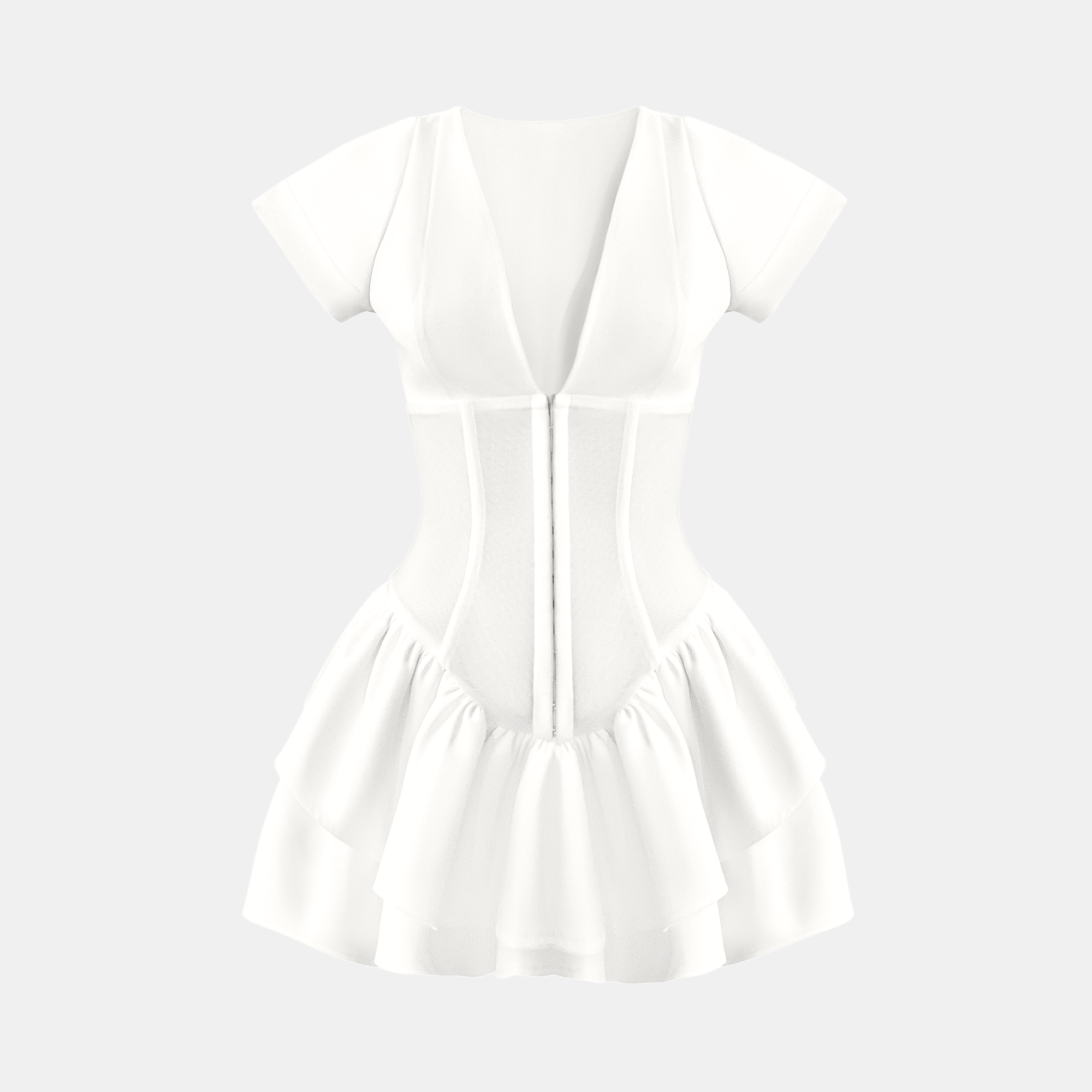 OW Collection AURELIA Mini Dress Account 001 - White