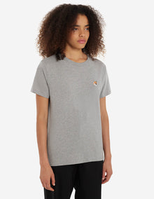 Womens | Fox Head Patch Short-Sleeve Classic Cotton Tee-Shirt | Grey Melange