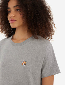 Womens | Fox Head Patch Short-Sleeve Classic Cotton Tee-Shirt | Grey Melange