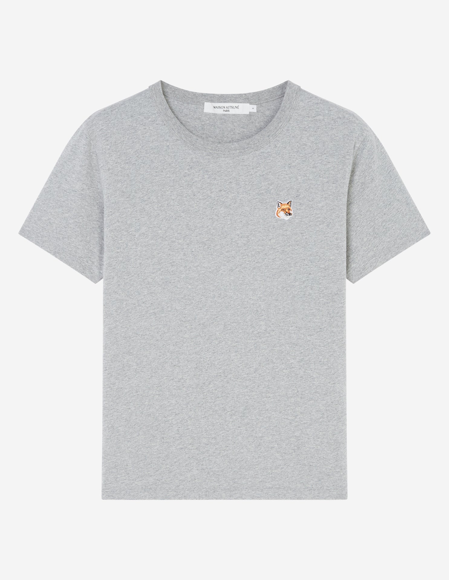 Womens | Fox Head Patch Short-Sleeve Classic Cotton Tee-Shirt | Grey Melange