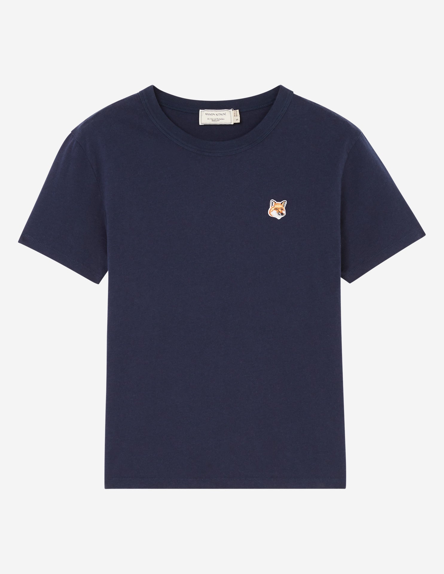 Womens | Fox Head Patch Short-Sleeve Classic Cotton Tee-Shirt | Navy