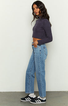 Abrand Scout 95 Mid Straight Crop Jeans | Blue